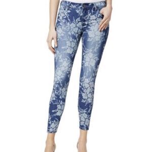 Kut from the Kloth Eva Ankle Skinny Floral Burn Out Print Denim Jean - Size 4